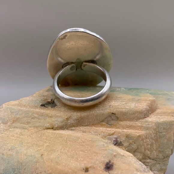 Navajo Native American Indian Made Kingsman Turquoise Sterling Silver Ring 6.5 - Picture 10 of 16